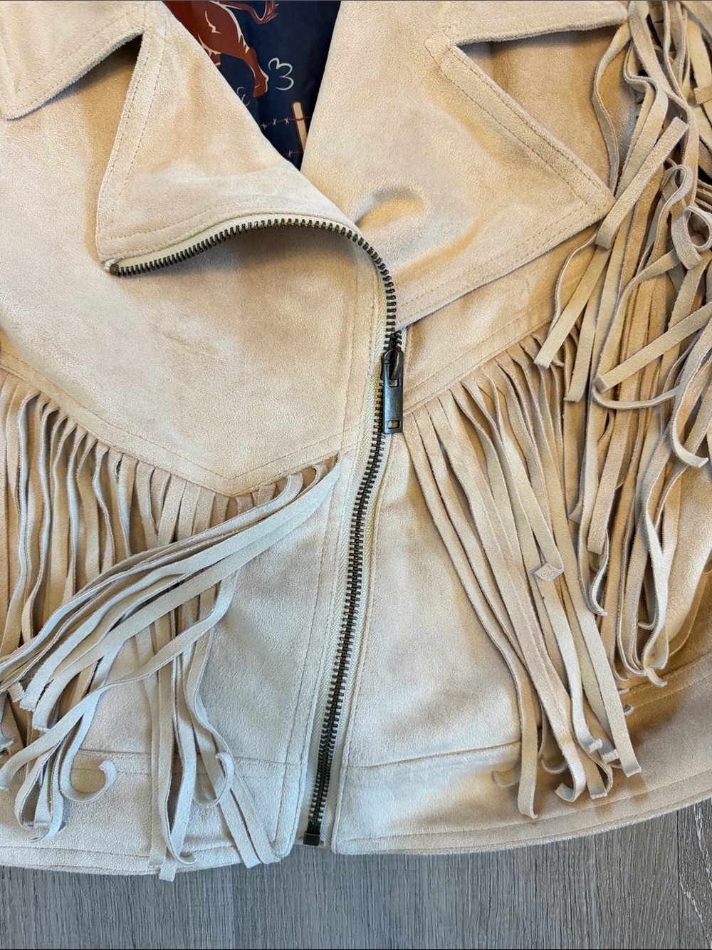 Fringe Cropped Suede Western Embroidered Vest - Picture 3 of 9